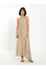 111709 Long Polka Dot Shawl Dress