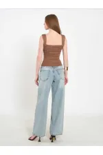 071926 Draped Front Knitted Blouse