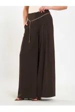 031641 Pervazlı Çift Pile Pantolon