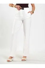 031653 Straight Cut Trousers with Belt Detail
