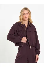 160896 Veste bomber à fermeture éclair frontale