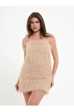 111658 Saçaklı Mini  Elbise