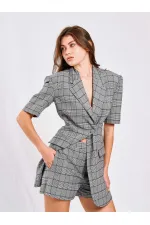 010805 Mini Ekoseli Şort