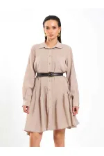 Robe asymétrique à volants et ceinture 111703