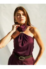 071773 Buckled Satin Blouse