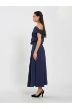 Jupe midi à volants 041162