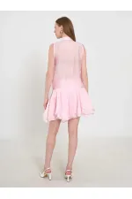 080774 Sleeveless Shirt with Ruffle Detail at Front