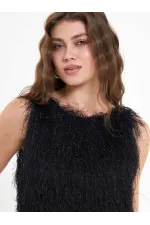 111634 Saçaklı Mini Elbise