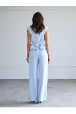 031661 Düz Kesim Kemerli  Pantolon
