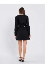 111640 Kendinden Kemerli Mini Elbise