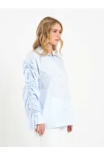 080796 Kolları Büzgülü Gömlek