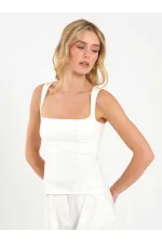 071857 Square Neck Strappy Blouse