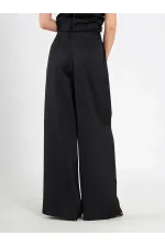 031649 Wide Pleated Satin Trousers