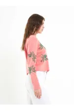 150525 Palm Tree Beaded Cardigan