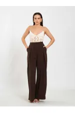 031635 A pileli Bol Paça Pantolon