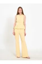 031673 Stella Straight Leg Trousers with Belt Buckle