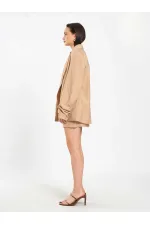 131046 Veste oversize à manches plissées