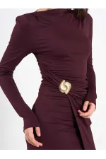 Robe midi drapée sur le devant 111699