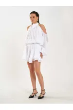 041182 Beli Nervürlü Mini Etek