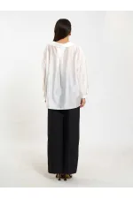 Chemise oversize à col ouvert 080811