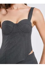 071781 Tek Omzu Askılı Asimetrik Bluz