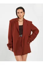 131046 Oversize Kolları Pileli Ceket