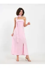 111706 Strapless Dress with Slit