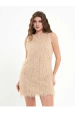 111634 Saçaklı Mini Elbise