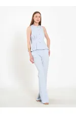 031673 Stella Straight Leg Trousers with Belt Buckle