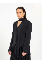 131049 Veste châle à col en V