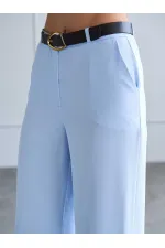 031661 Düz Kesim Kemerli  Pantolon