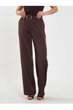 031656 Satin Belted Straight Leg Trousers