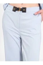 031673 Stella Straight Leg Trousers with Belt Buckle