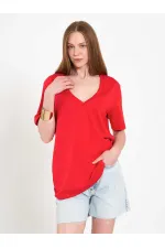 050736 V-Neck Knitted T-Shirt