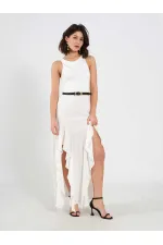 Robe ceinturée ornée 111711