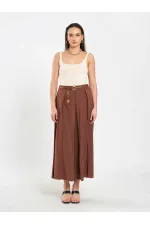 041164 A Pleated Belted Midi Skirt