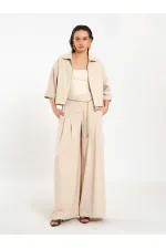 031641 Double Pleated Trousers with Trim
