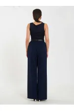 031655 Single Pleated Straight Leg Trousers