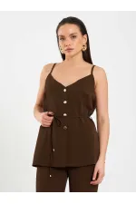 120743 V Yaka Belden Bağlamalı Yelek