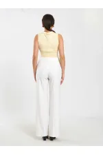 071894 Önü Fermuarlı Örme Kolsuz Body