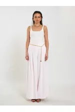 031641 Double Pleated Trousers with Trim