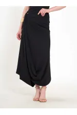 Jupe midi asymétrique à taille élastique 041197