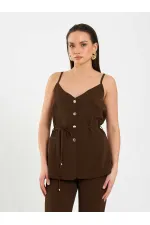 120743 V Yaka Belden Bağlamalı Yelek