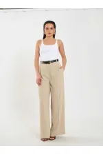 031655 Tek Pileli Düz Paça Pantolon