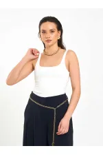 060332 U-Neck Slim Collar Tank Top