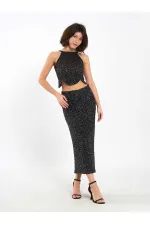041185 Sequined Midi Skirt