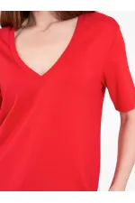 050736 V-Neck Knitted T-Shirt