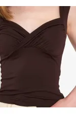 071926 Draped Front Knitted Blouse