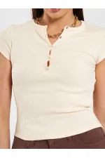 050652 Body basique à col boutonné