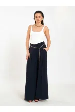 031641 Double Pleated Trousers with Trim